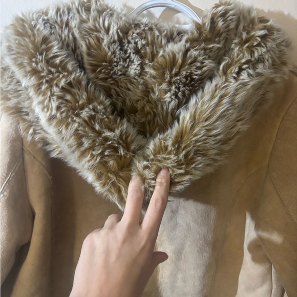 Together Tan Teddy suede Jacket with Floral Embroidery - Picture 16 of 16